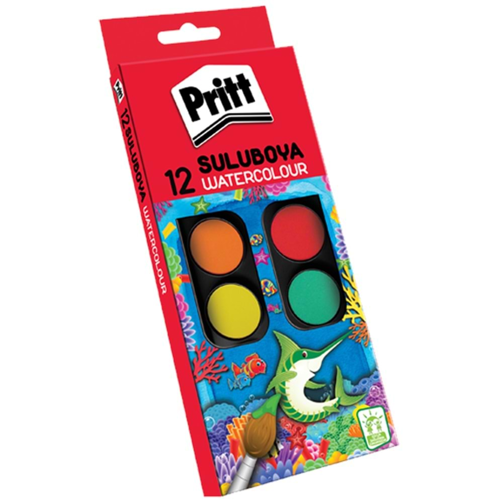 Pritt Sulu Boya 12 Renk Küçük Tablet