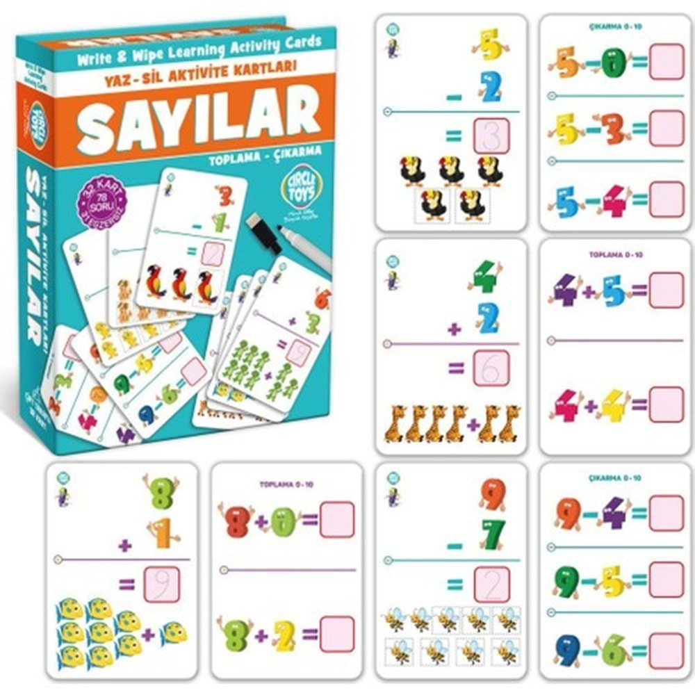 Circle Toys Yaz Sil Sayılar Toplama-Çıkarma Hr014