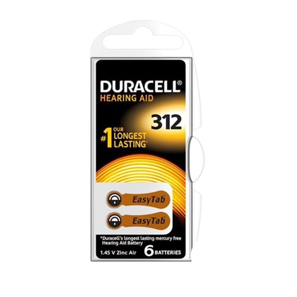 Duracell No.312 İşitme Cihazı Pili 6 Lı