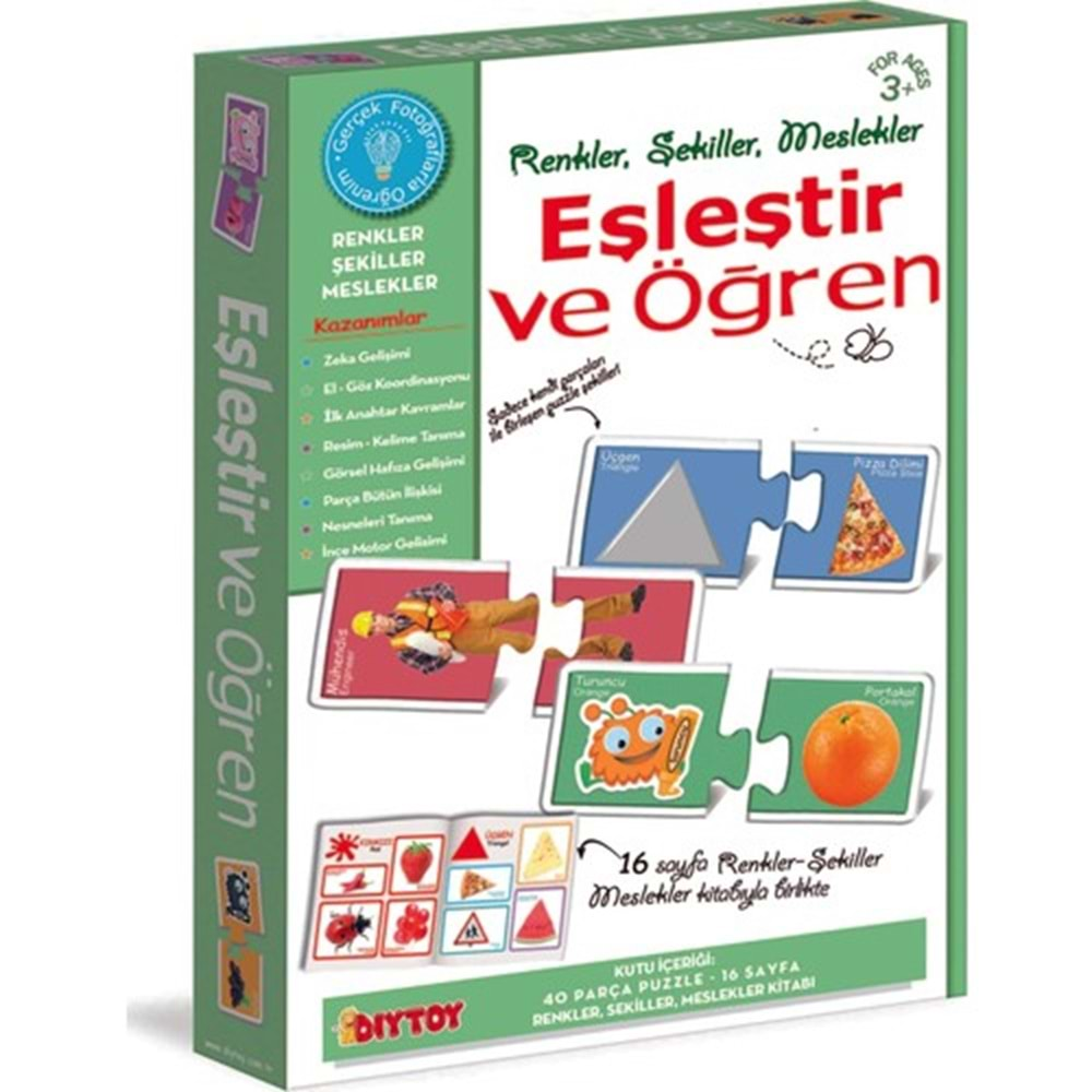 Dıy Toy Eşleştir Ve Öğren Meslek-Renk-Şekil 3+