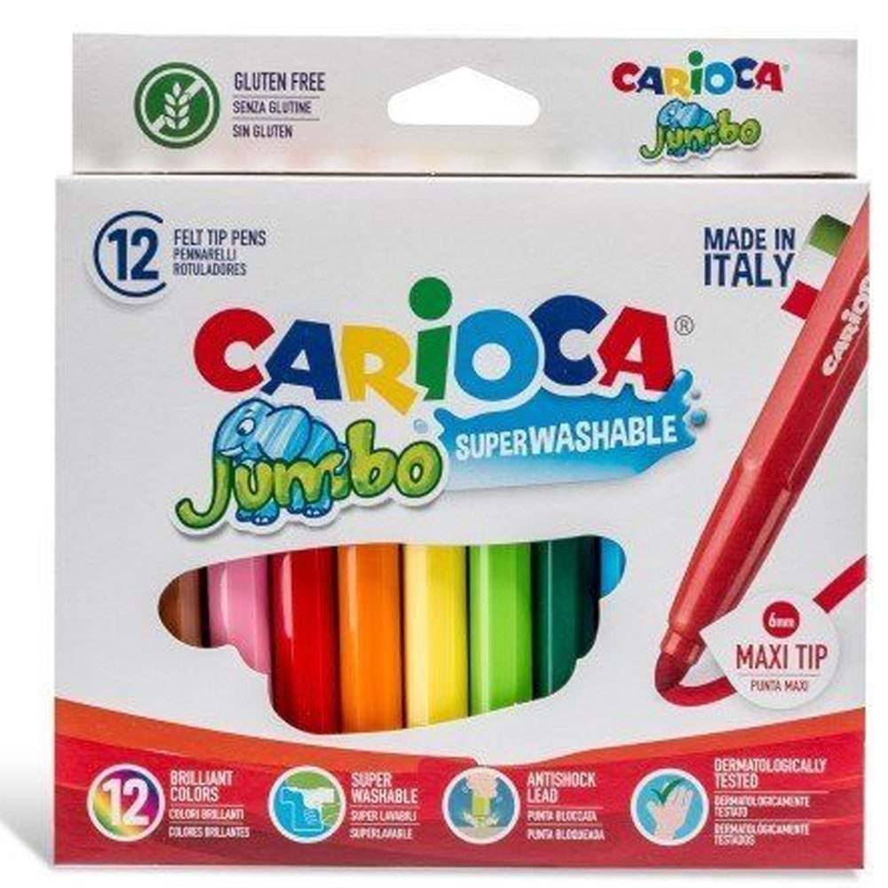 Carioca Jumbo Yıkanabilir Keçeli Kalem 12 Li