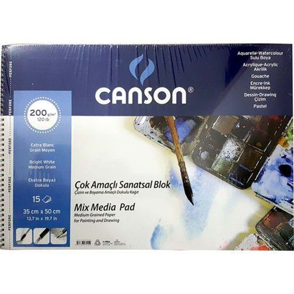 Canson 1557 Resim Blok 200Gr 35X50 15Yp