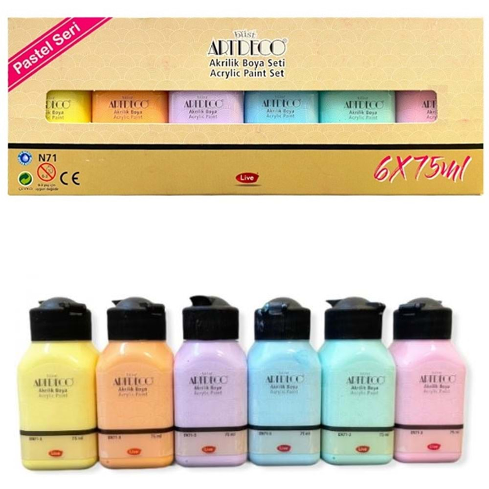 Artdeco Akrilik Boya 6X75Ml Set Pastel Renkler