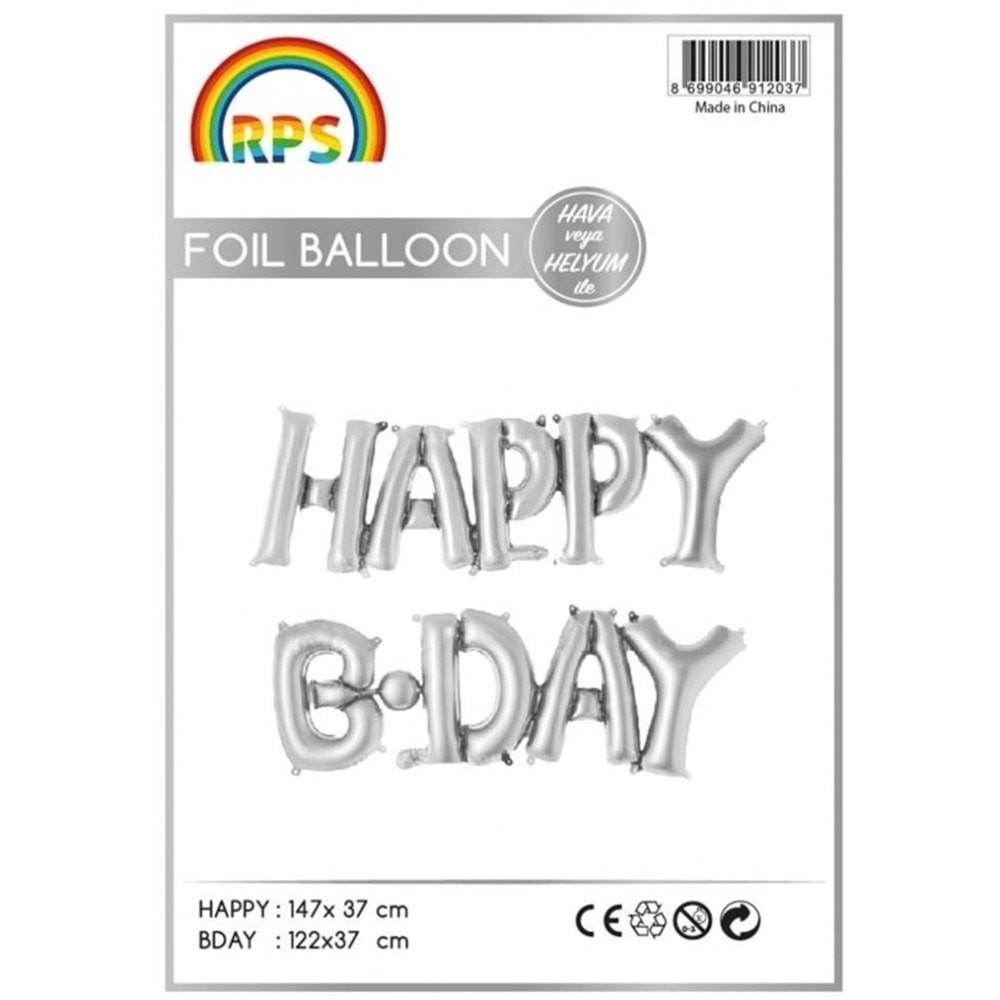 Rps Folyo Balon Party Gümüş Birleşik 48X110 2406