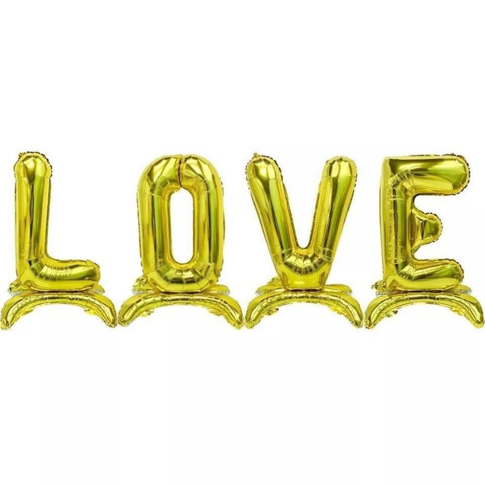 Rps Folyo Balon Ayaklı Stand Love Gold 1829