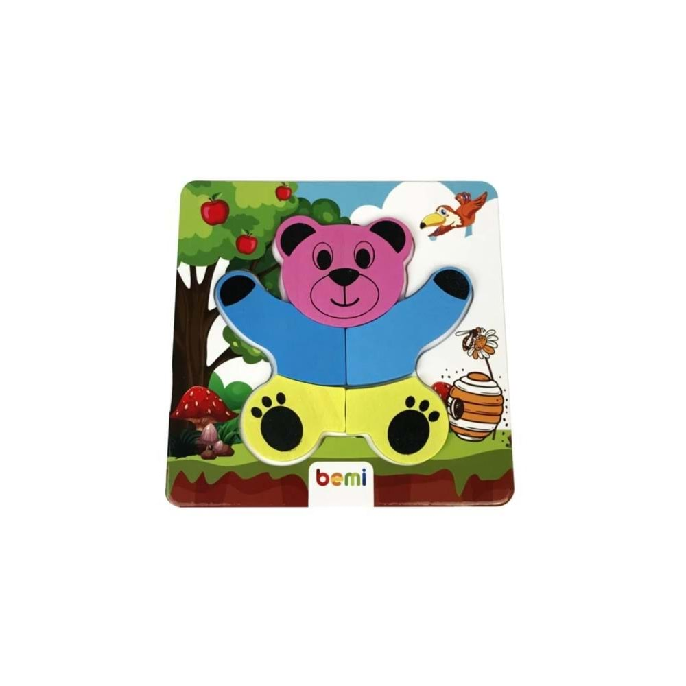 Bemi Toys Ahşap Puzzle Sevimli Hayvanlar 15x15 18+