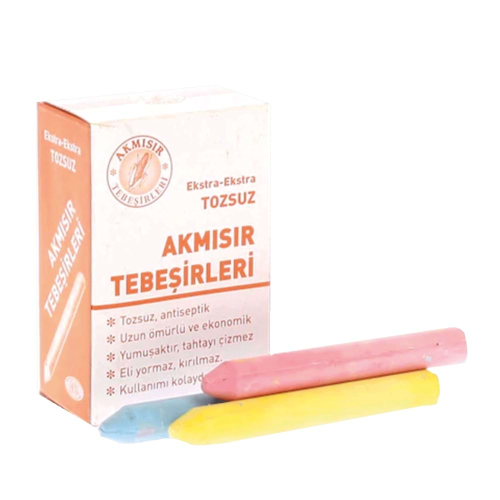 Akmısır Renkli Tebeşir Tozsuz 15 Li