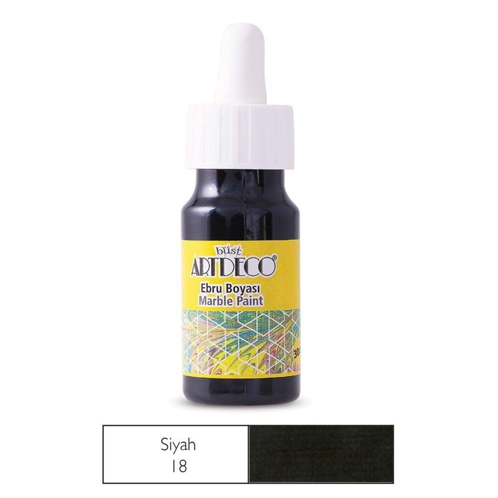 Artdeco Ebru Boyası 30ml Siyah 18