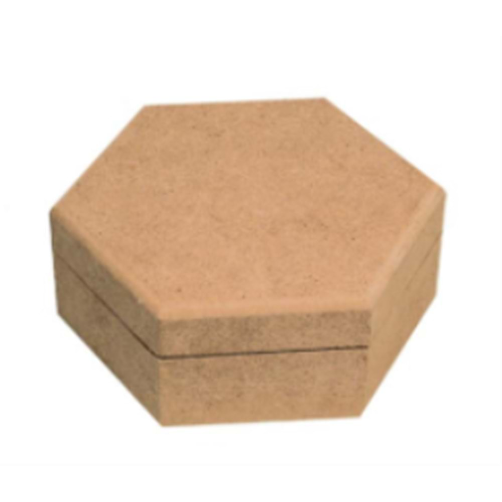 Mdf Kapaklı Altıgen Kutu 23x23x9.5