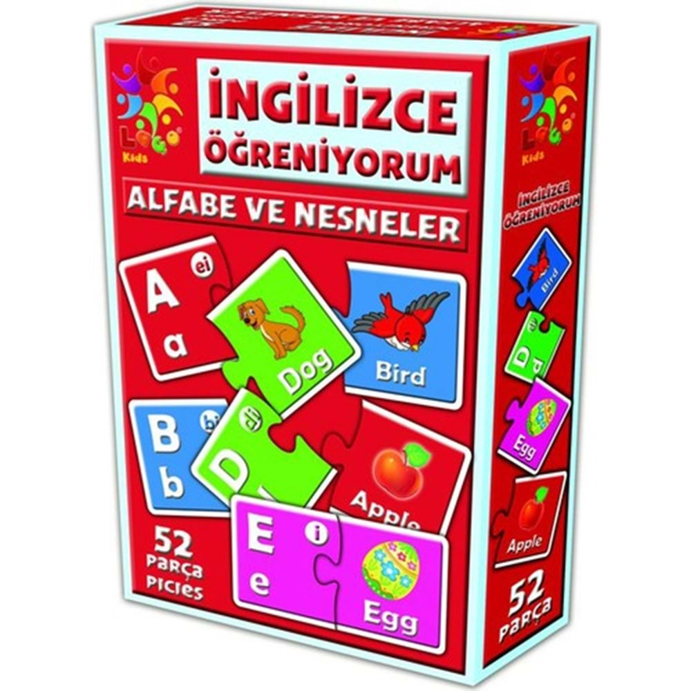 Laço Kids Puzzle İngilizce Alfabe ve Nesneler 52 Parça