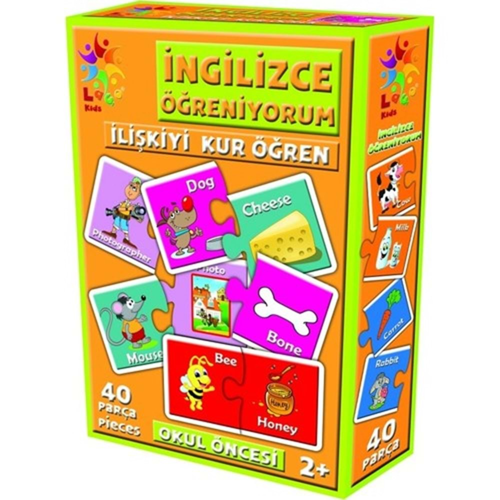 Laço Kids Puzzle İngilizce İlişki Kur 40 Parça