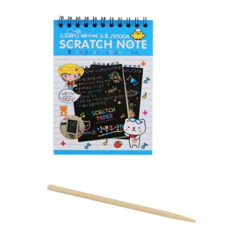 Scratch Note Kazıma Defteri A6 10X14 6Yp+1 Kalem