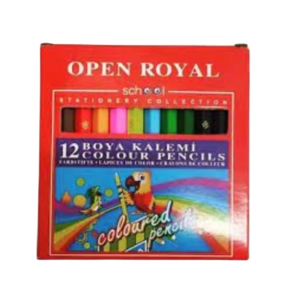 Open Royal Kuru Boya Kalemi Kısa 12 Renk