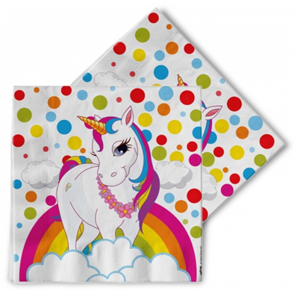 Kika Rainbow Unicorn Peçete 16lı