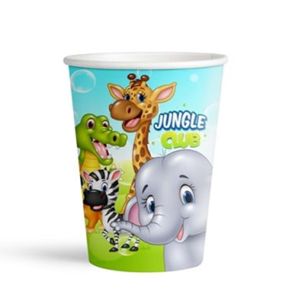 Kika Jungle Club Karton Bardak 8oz 8 Li