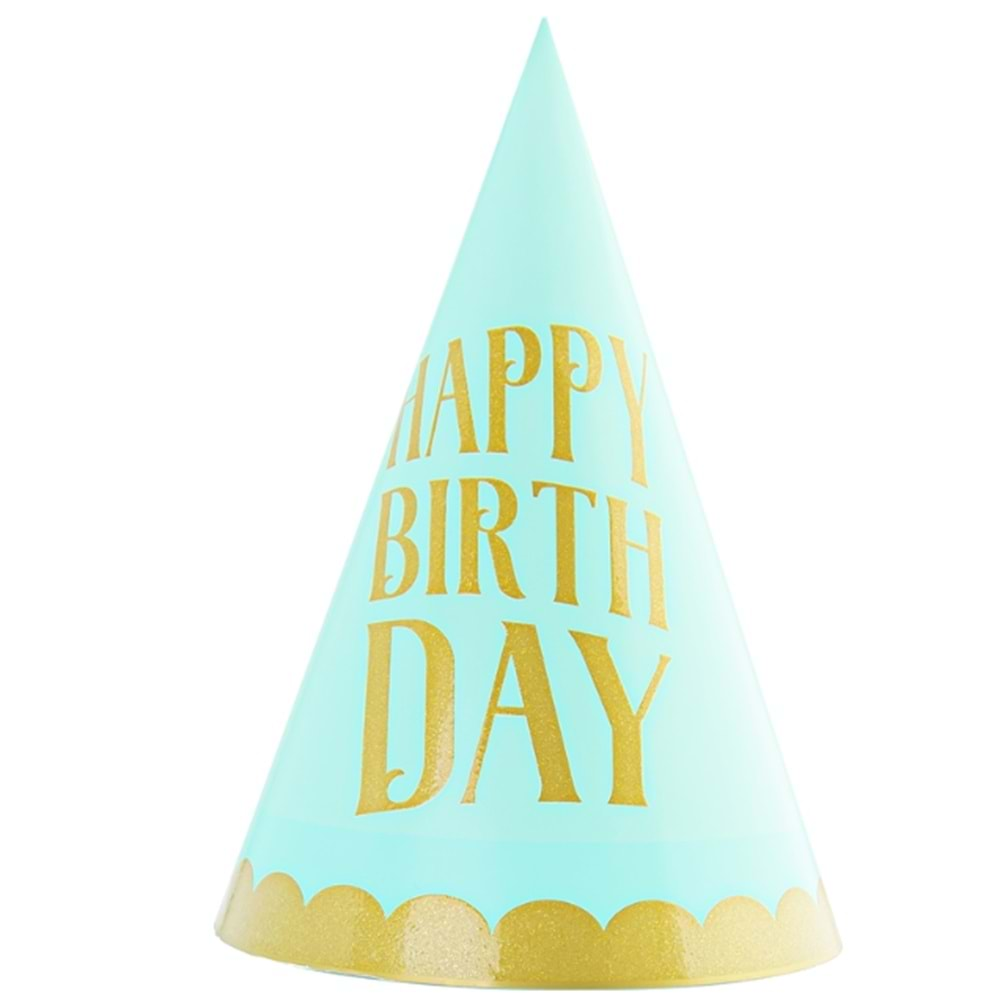 Kikajoy Makaron Parti Şapka -Happy Birthday-