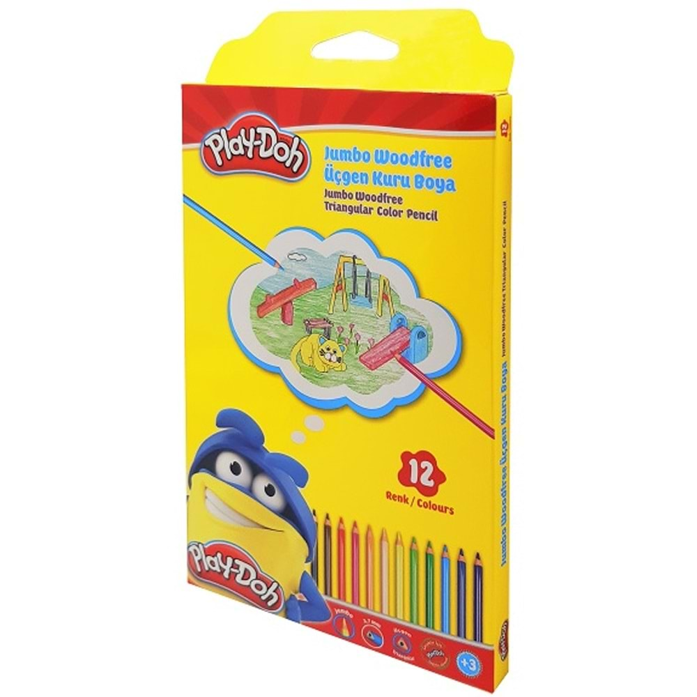 Play-Doh Kuru Boya Jumbo Üçgen Woodfree 12 Li