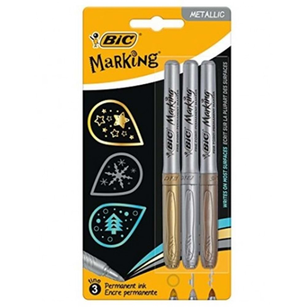 Bic Marker Metalik 3 Lü Davetiye Kalemi