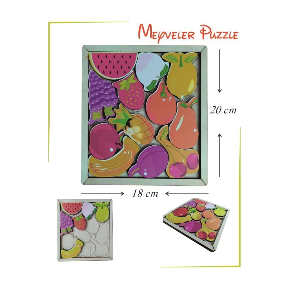 Ankebut Oyuncak Meyveler Puzzle 18*20 Cm