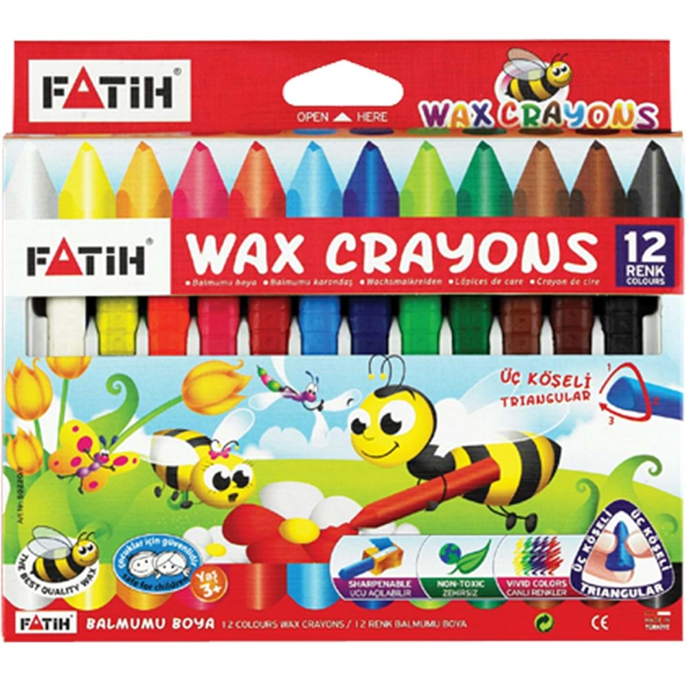 Fatih Mum Pastel Boya Wax Crayon Jumbo 12 Renk