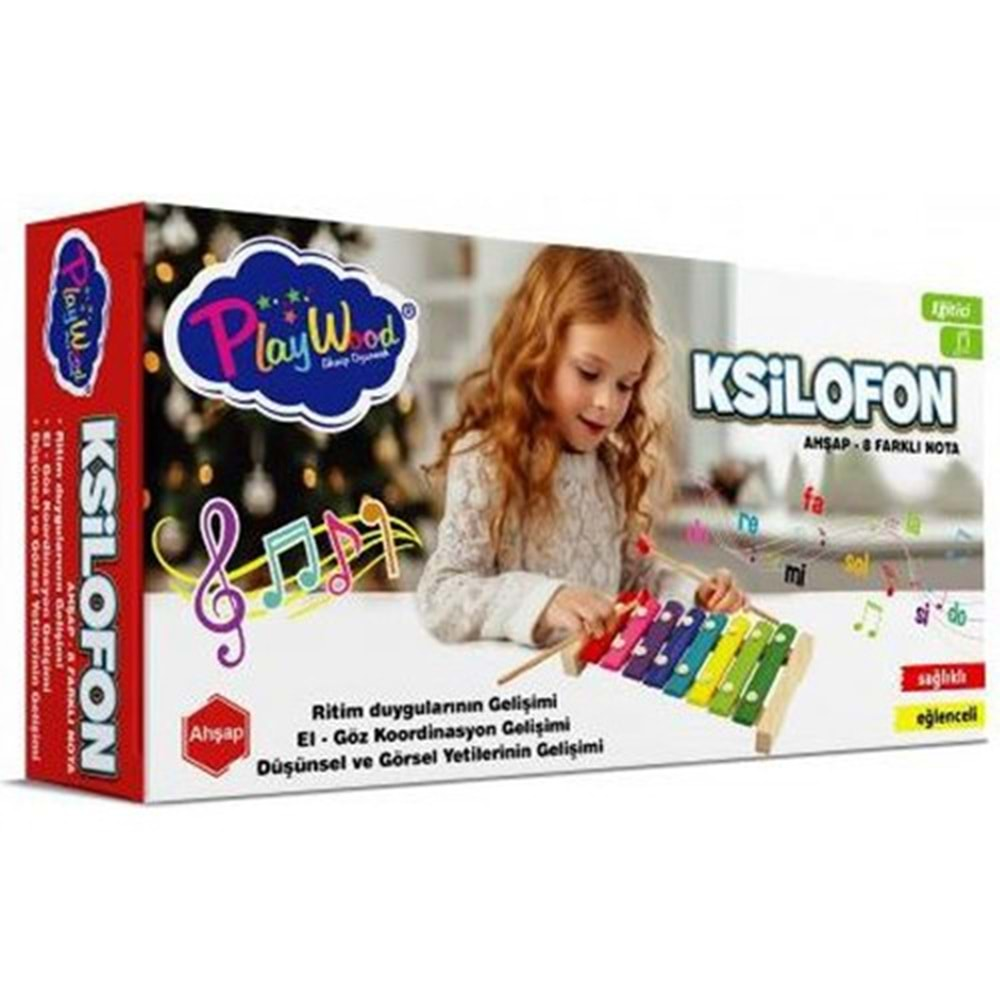 Play Wood Kutuda Ahşap 8 Farklı Notalı Ksilofon Ony-405