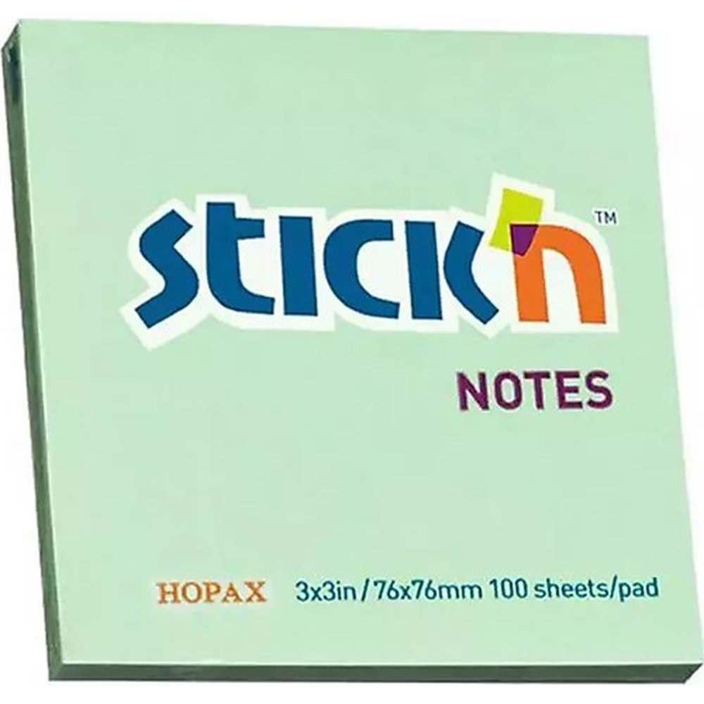 Hopax Stıckn Yapışkanlı Not Kağıdı 76x76 P.Yeşil