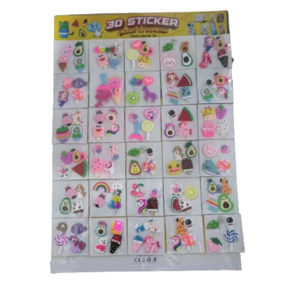 Altıntaş Plastik 3D Sticker Kartela (1 Adet)