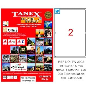 Tanex Lazer Etiket 100 Yp 199.6X143 .5Mm Tw-2002