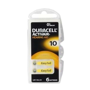 Duracell No.10 İşitme Cihazı Pili 6 Lı