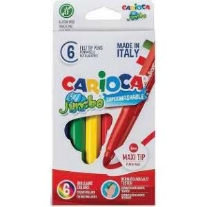 Carioca Jumbo Yıkanabilir Keçeli Kalem 6 Lı