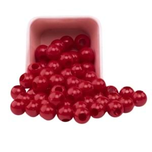 Plastik Boncuk 10Mm 500Gr Bordo B3982