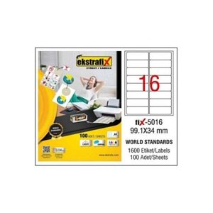 Ekstrafix Lazer Etiket 100 Yp 99.1X34Mm Fix-5016