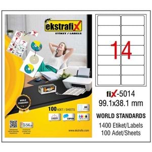 Ekstrafix Lazer Etiket 100 Yp 99,1X38.1Mm Fix-5014