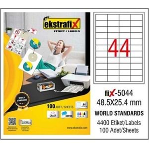 Ekstrafix Lazer Etiket 100 Yp 48.5X25.4Mm Fix-5044