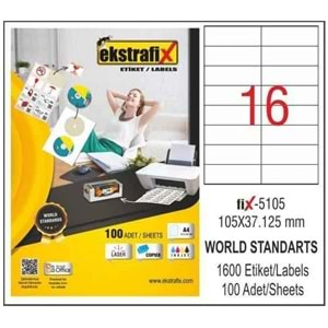 Ekstrafix Lazer Etiket 100 Yp 105X37.125 Fix-5105