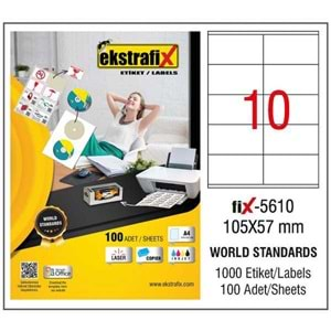 Ekstrafix Lazer Etiket 100 Yp 105X57Mm Fix-5610