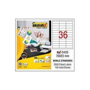 Ekstrafix Lazer Etiket 100 Yp 70X23Mm Fix-5433