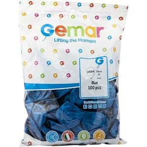 Gemar Metalik Balon Gm110 28Cm 100 Lü K.Mavi 054