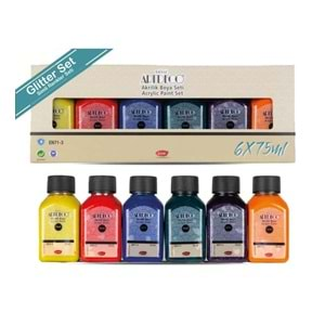 Artdeco Akrilik Boya 6x75ml Set - Simli Renkler