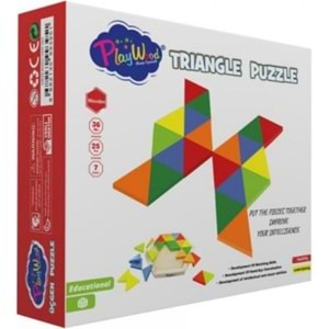 Playwood Kutuda Ahşap Üçgen Puzzle 24 Parça ONY-395