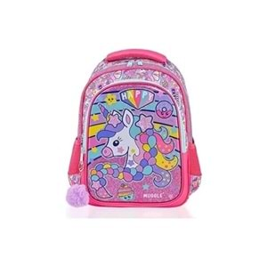 Muggle Mu-6443 Happy Unicorn Pembe Okul Çantası