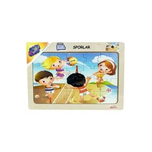 Play Wood Ahşap Eğitici Puzzle Sporlar ONY-85