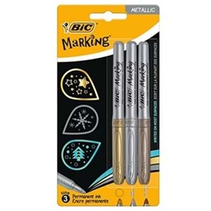 Bic Marker Metalik 3 Lü Davetiye Kalemi