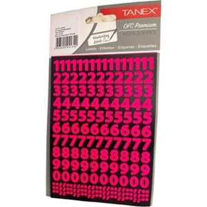 Tanex Rakam Etiketi 10mm FLO Pembe 2 Li STC-569