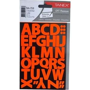 Tanex Harf Etiketi 23mm FLO Kırmızı 2 Li STC-551