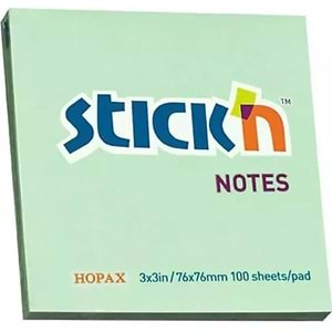 Hopax Stıckn Yapışkanlı Not Kağıdı 76x76 P.Yeşil