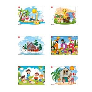 Gift Plus Mini Ahşap Puzzle 6 Parça