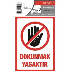 Tanex Uyr-122 Dokunmak Yasaktir Uyari Etiketi 2 Li 