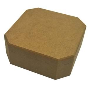 Mdf Ahşap Sekizgen Kutu 15x15x7