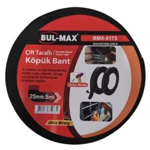 Bul-max Çif Taraflı Köpük Bant 25Mmx5M BMX-5173